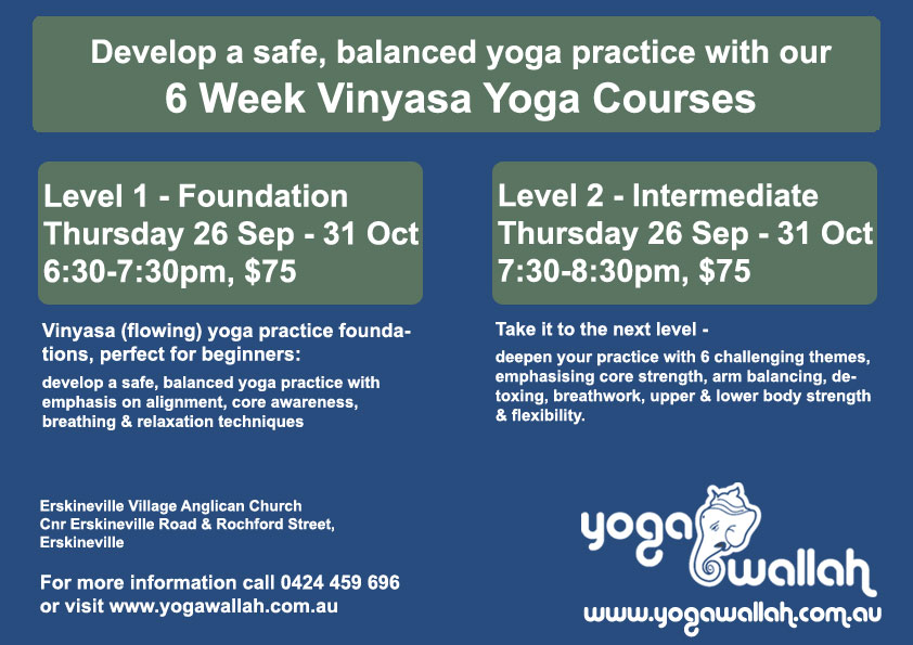 Yoga Foundation Courses start Thurs 26 Sep