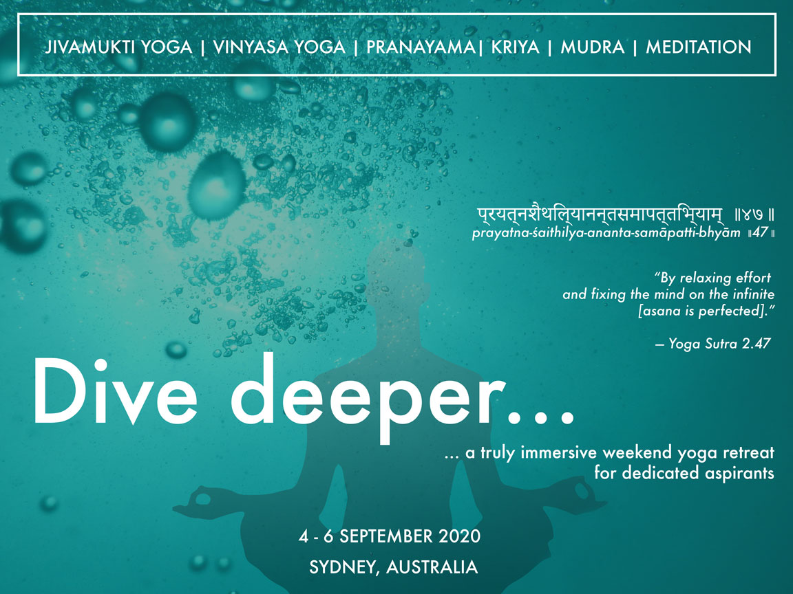 Dive Deeper Yoga retreat 4-6 Sep 2020, Broschure page 1